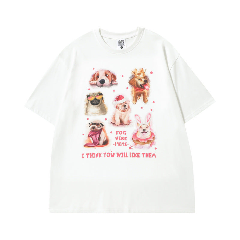 Men T Shirt Letter Printed Cotton Short-Sleeved T-shirt Men's Summer Loose