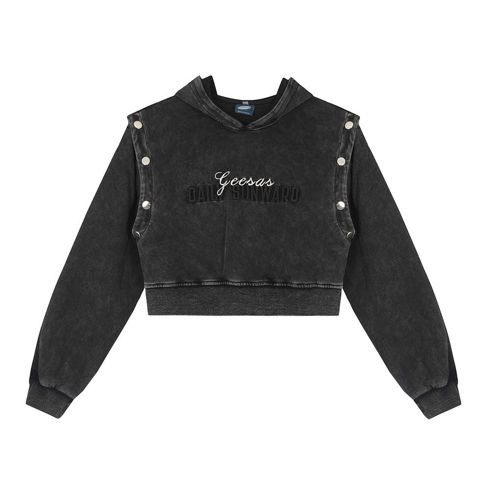 Women Hoodie Cropped Hoodie Girls Spring and Autumn Print Leisure