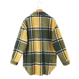 Women T-Shirt Autumn Women's Woolen Plaid Shirt Coat