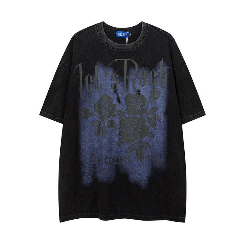Men T Shirt Fashion Brand Dark Series Graffiti Short Sleeve T-shirt Hip Hop
