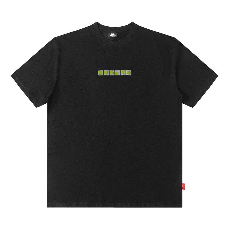 Men T Shirt Street Letter Print Short-Sleeve T-shirt Men's Loose Casual Couple