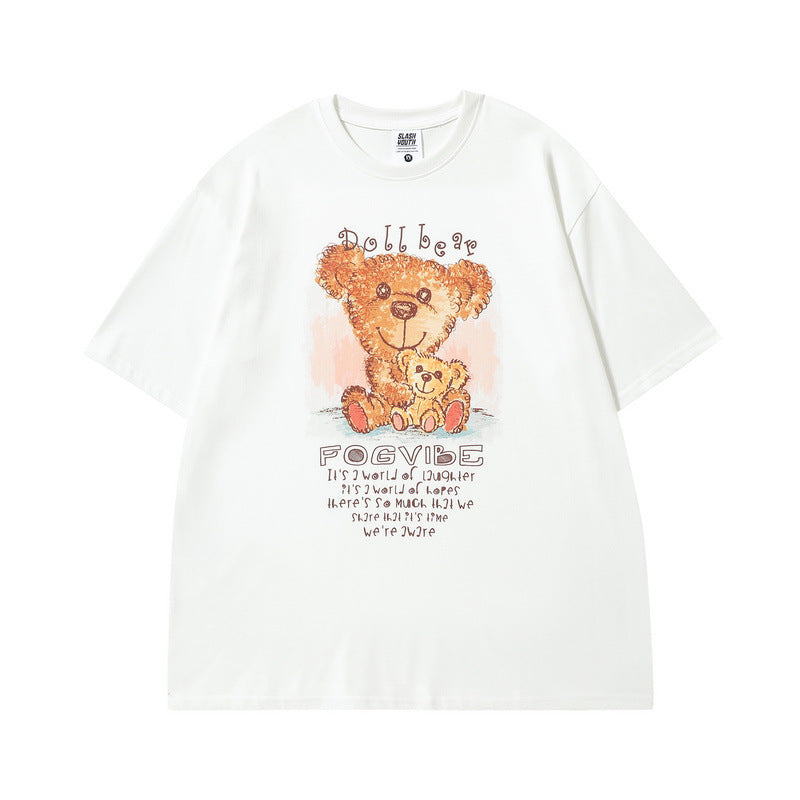 Men T Shirt Letter Printed Cotton Short-Sleeved T-shirt Men's Summer Loose