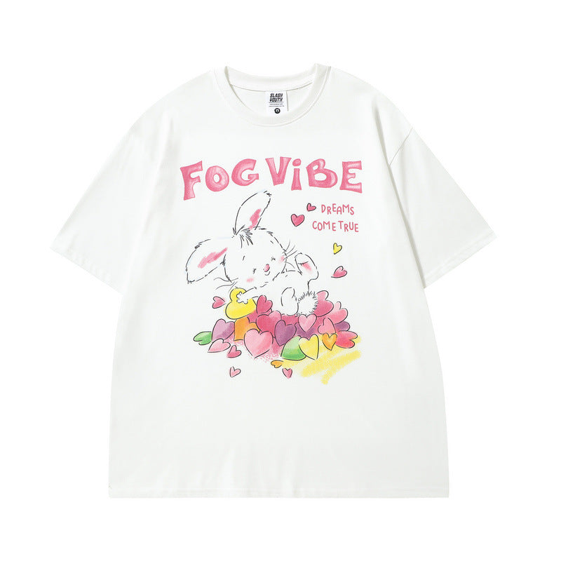 Men T Shirt Letter Printed Cotton Short-Sleeved T-shirt Men's Summer Loose