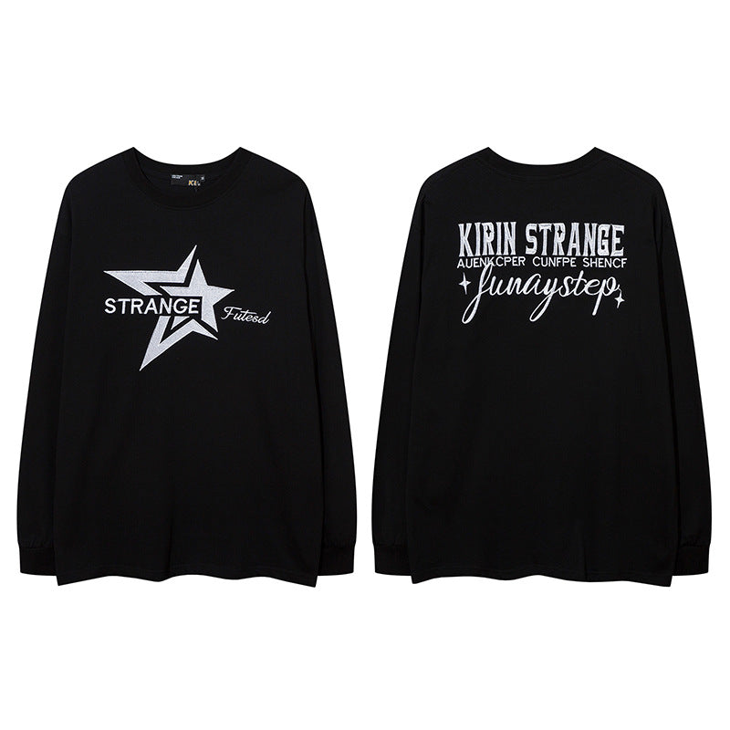 Men Long Sleeve Shirt Sweet Cool Contrast Color Stitching Long Sleeve T-shirt Men and Women Couple