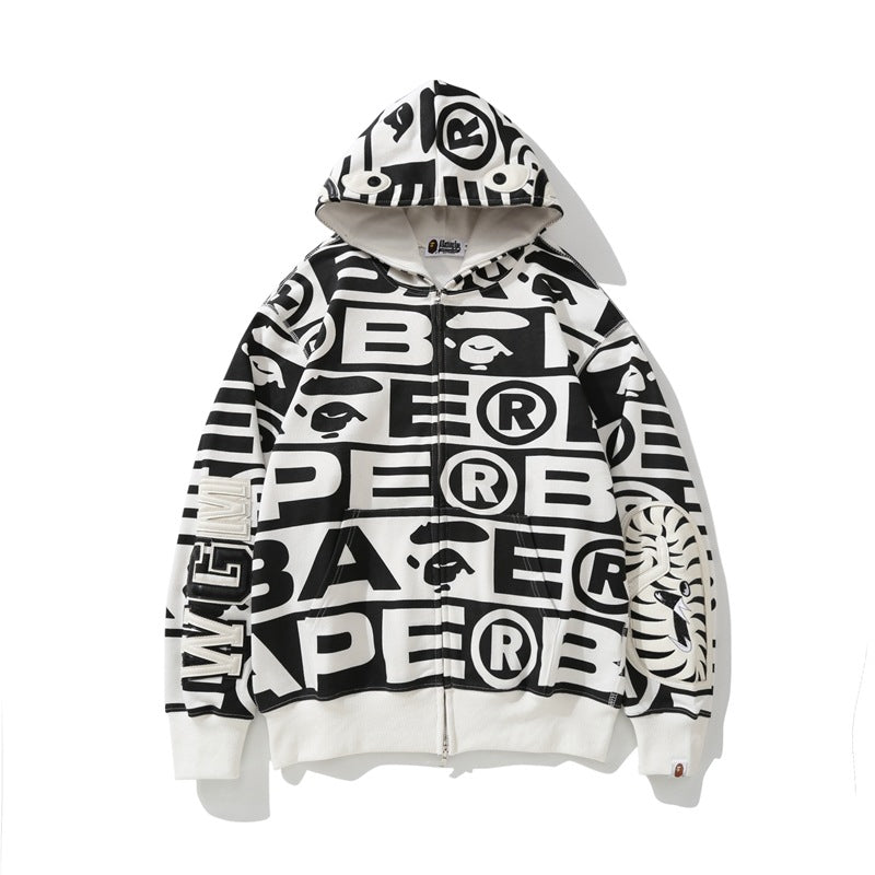 Bathing Ape Hoodie Shark Loose Hooded Sweater Jacket