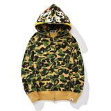 Bathing Ape Hoodie Falcon Camouflage Shark Jacket Fall/Winter Cardigan Zip Fleece Loose Hooded Sweater