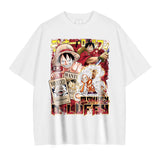 Anime One Piece T Shirts Oversized Vintage Washed Monkey