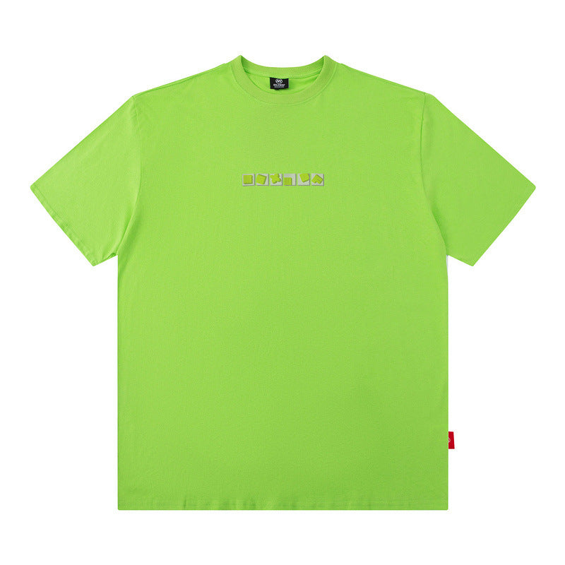 Men T Shirt Street Letter Print Short-Sleeve T-shirt Men's Loose Casual Couple