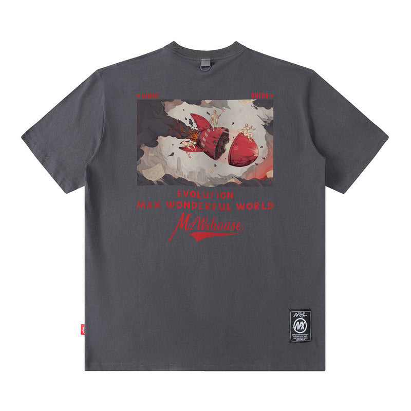 Men's T Shirt Letter Short Sleeve T-shirt Men's and Women's Loose Top