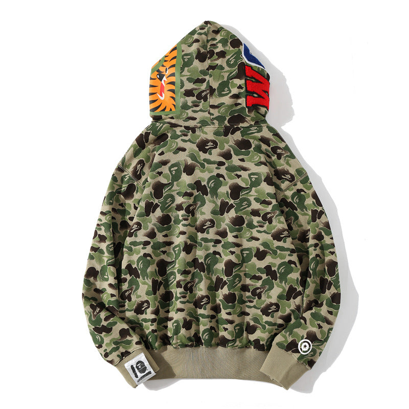 Bathing Ape Hoodie WGM Alphabet Patch Ink Pattern Camouflage Hooded Sweater Jacket