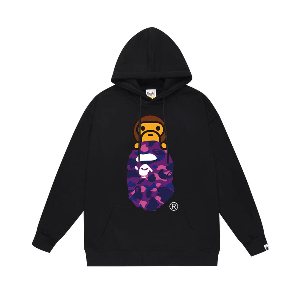 Bathing Ape Hoodie Autumn/Winter Letter Print Loose Hoodie Pullover Ape Sweater