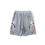 Bathing Ape Shorts Fashion Brand Summer Loose Casual Double Camouflage on Side Shark Head Shorts Cropped Pants