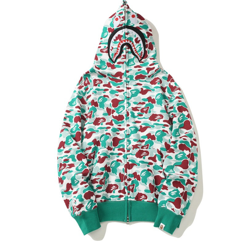 Bathing Ape Hoodie Classic Shark Hooded Cardigan Zip Sweater Jacket