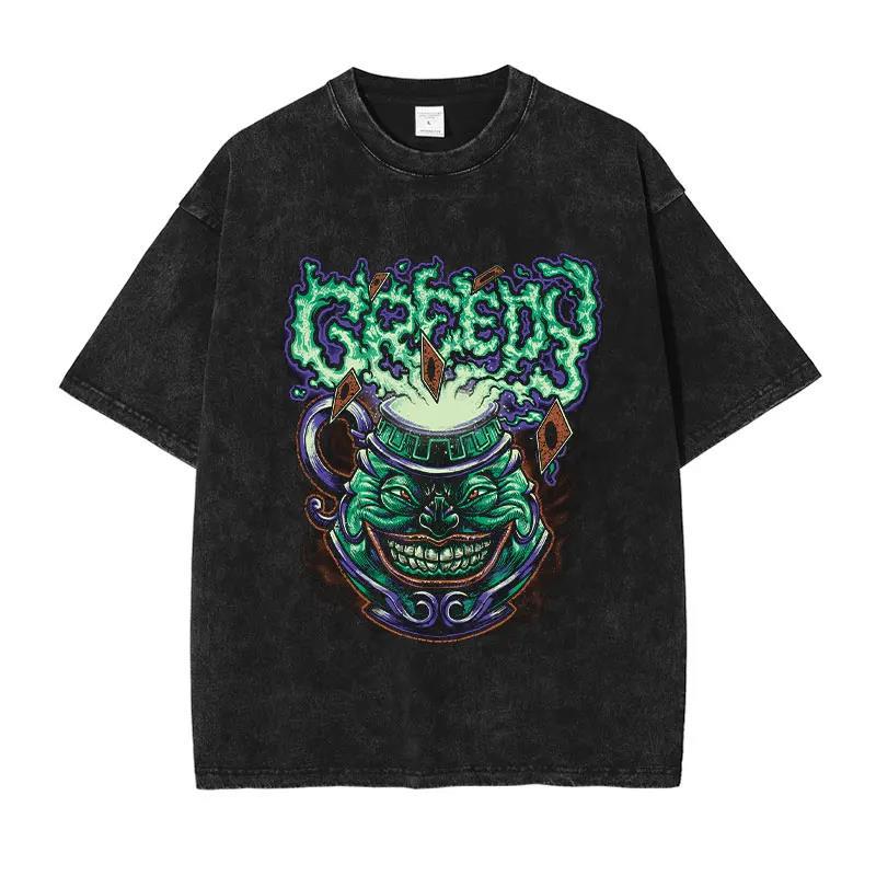 Anime Yu Gi Oh T Shirts Oversized Vintage Washed