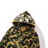 Bathing Ape Hoodie Falcon Camouflage Shark Jacket Fall/Winter Cardigan Zip Fleece Loose Hooded Sweater