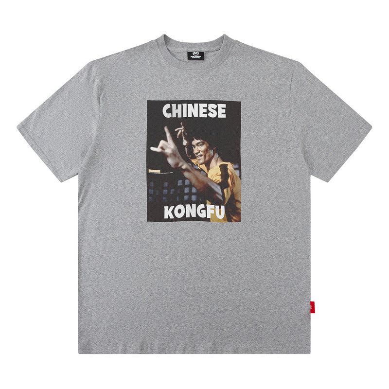 Men T Shirt Loose Short Sleeve T-shirt Male and Female Personality Printed Cotton round Neck
