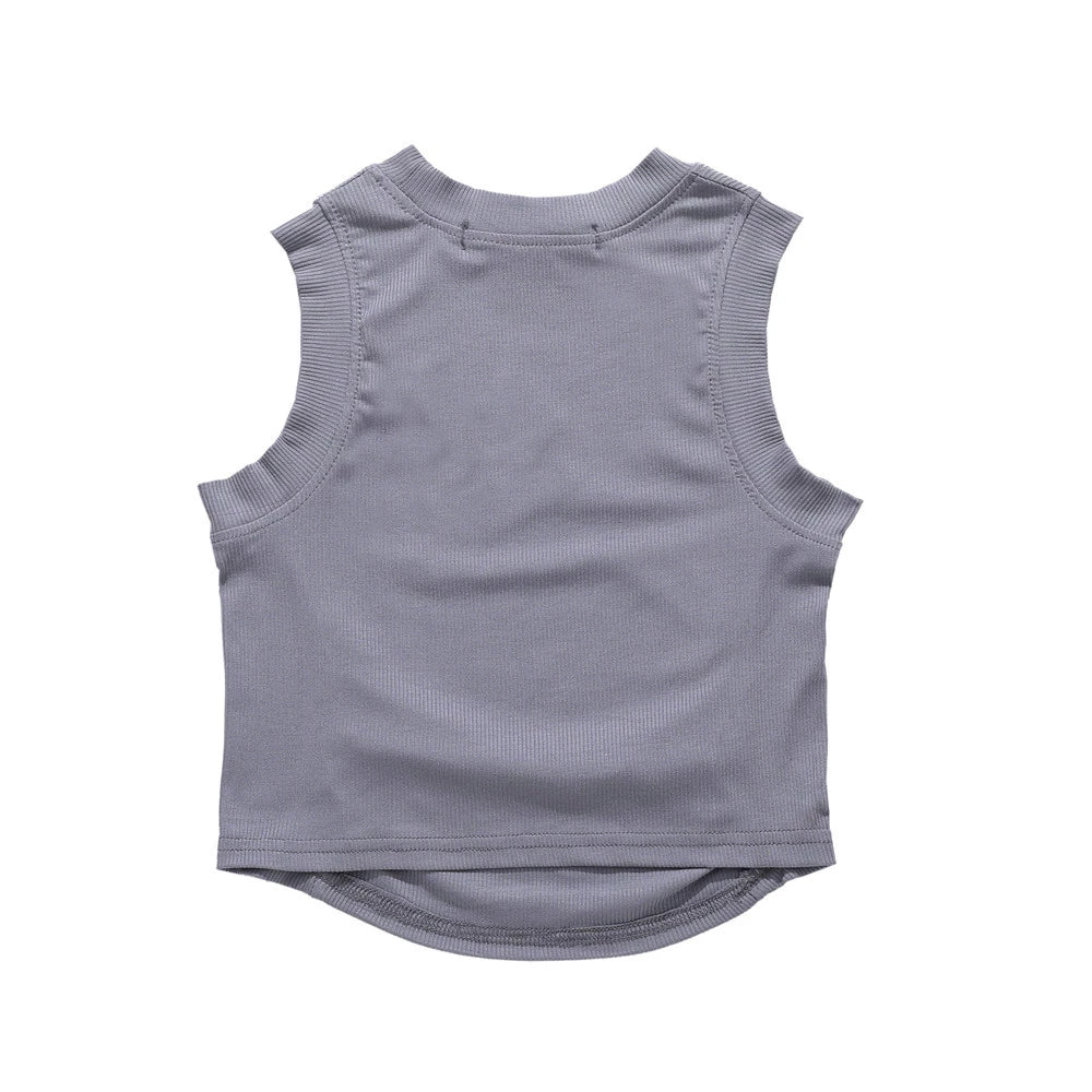 Women Vest Letter Print Short Vest for Girls Summer Sleeveless