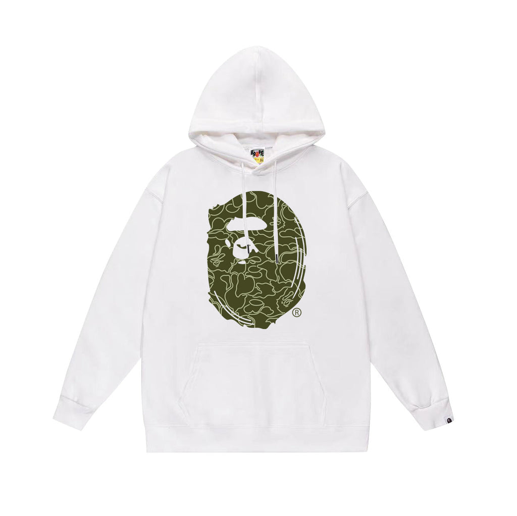 Bathing Ape Hoodie Autumn/Winter Letter Print Loose Hoodie Pullover Ape Sweater