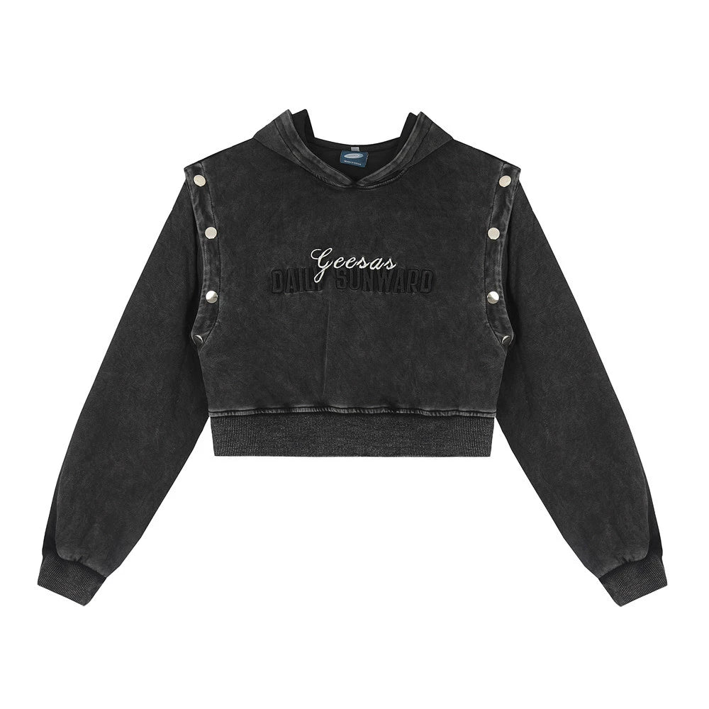 Women Hoodie Cropped Hoodie Girls Spring and Autumn Print Leisure