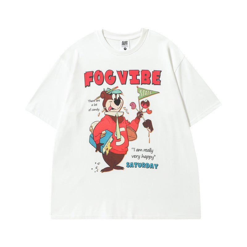 Men T Shirt Letter Printed Cotton Short-Sleeved T-shirt Men's Summer Loose