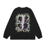 Men Long Sleeve Shirt Printed Long Sleeve Bottoming T-shirt Men and Women Vintage Basic All-Matching Long Sleeve