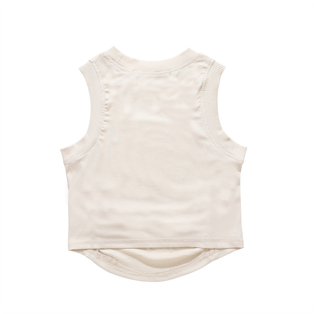 Women Vest Letter Print Short Vest for Girls Summer Sleeveless