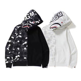 Bathing Ape Ape Head Camouflage Stitching Sweatshirt Hooded Zipper Fleece Jacket