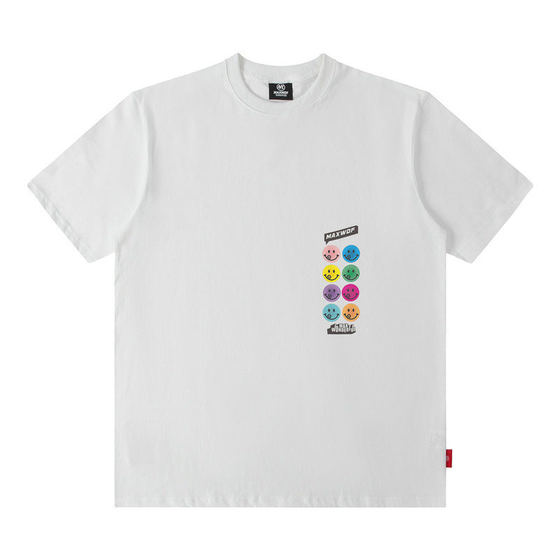 Men T Shirt Street Letter Print Short-Sleeve T-shirt Men's Loose Casual Couple
