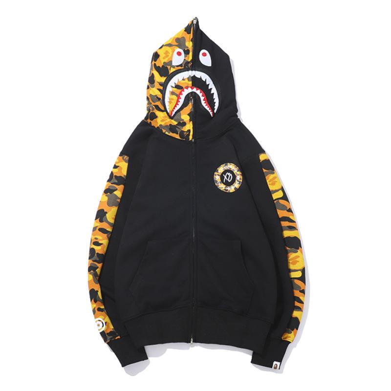 Bathing Ape Jacket Autumn and Winter Men's and Women's Casual XO Printed Thin Sweater Baggy Coat