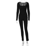 Women Jumpsuit Women's Long-Sleeved Slim-Fit Sports Jumpsuit