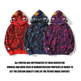 Bathing Ape Jacket Spring Fashion Brand Double Hood Camouflage Cardigan Zipper Sweater Coat for Men and Women