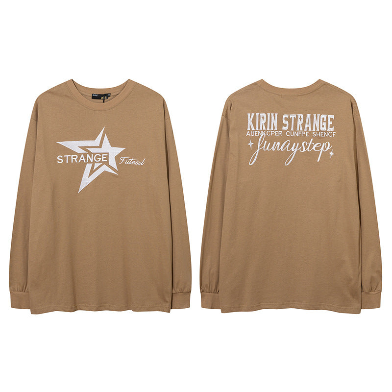 Men Long Sleeve Shirt Sweet Cool Contrast Color Stitching Long Sleeve T-shirt Men and Women Couple