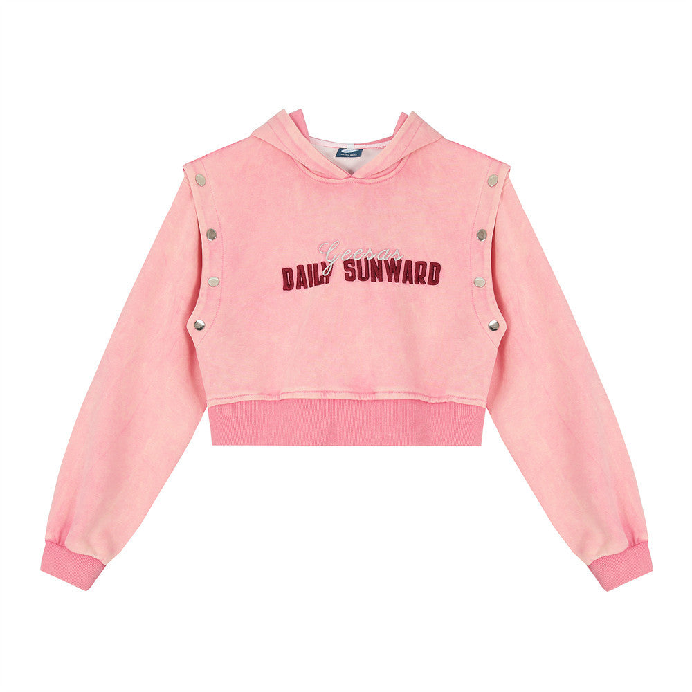 Women Hoodie Cropped Hoodie Girls Spring and Autumn Print Leisure