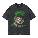 Youth men ONE PIECE oversize Faded Vintage T Shirts Anime