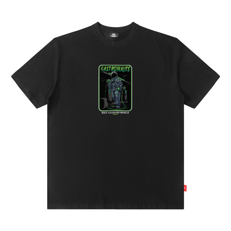 Men T Shirt Cartoon Printed Short-Sleeved T-shirt Men and Women Street Cotton Casual