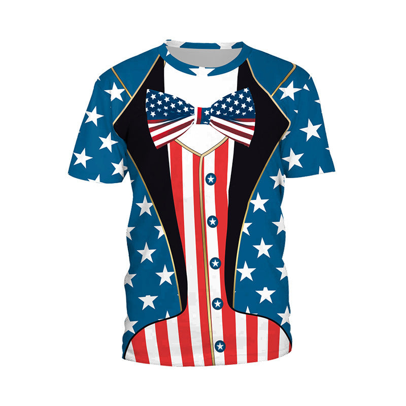 National Flag Day T Shirts Printed Outdoor All-Matching Short Sleeve T-shirt