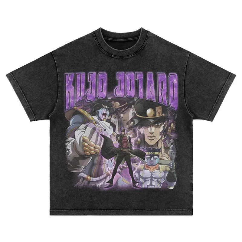 2024Kira Yoshikage T-shirt Oversize Vintage Washed Anime