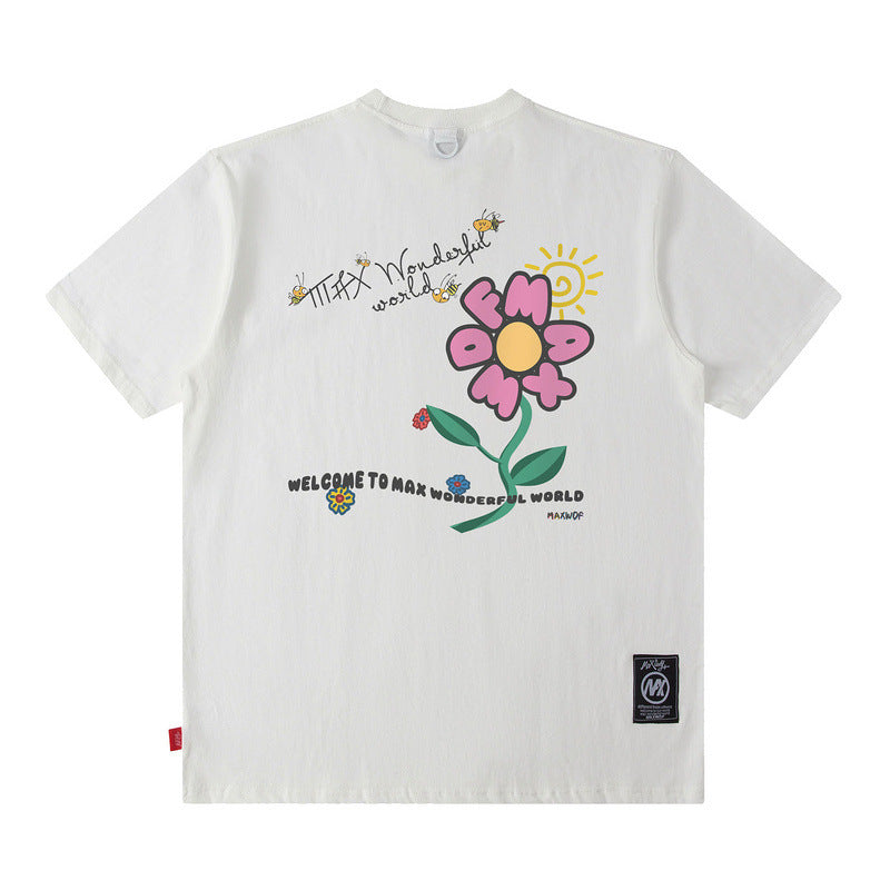 Men's T Shirt Letter Short Sleeve T-shirt Men's and Women's Loose Top