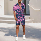 Men Co-Ords Printed Short-Sleeved Shorts Summer Casual Suit