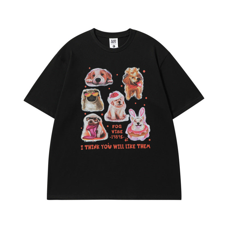 Men T Shirt Letter Printed Cotton Short-Sleeved T-shirt Men's Summer Loose