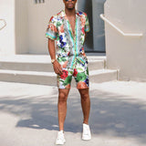 Men Co-Ords Printed Short-Sleeved Shorts Summer Casual Suit