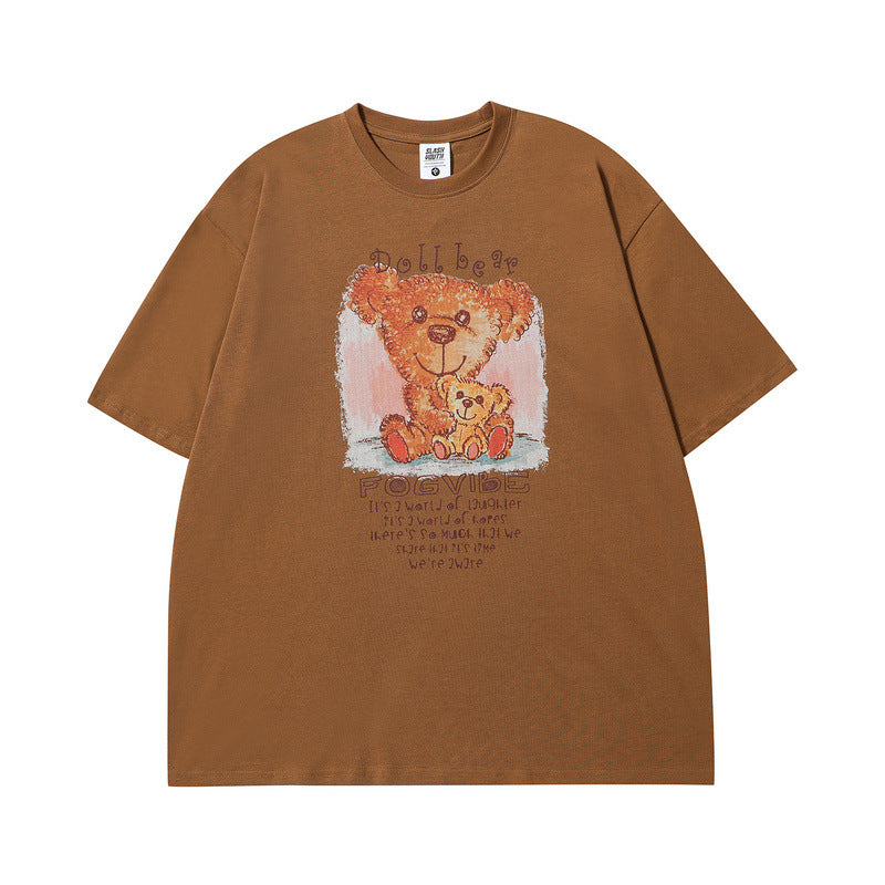 Men T Shirt Letter Printed Cotton Short-Sleeved T-shirt Men's Summer Loose