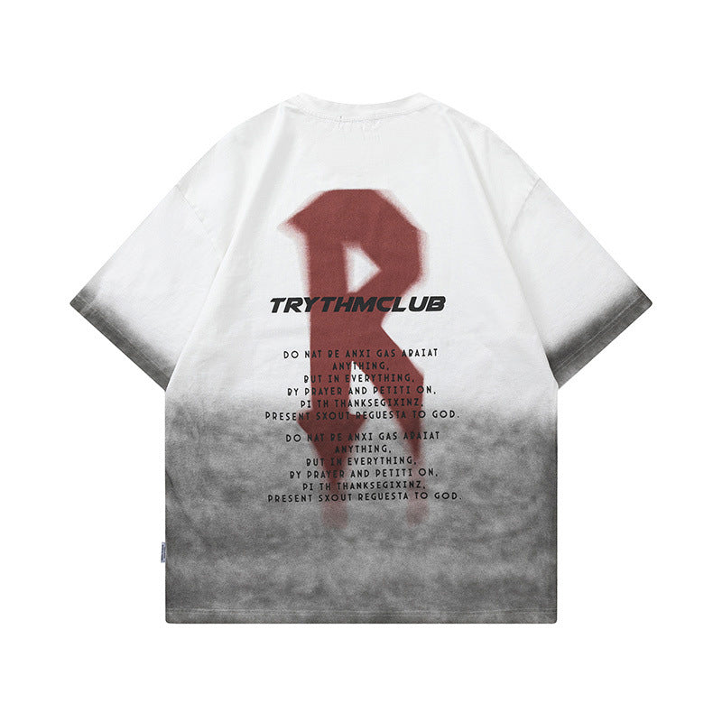 Men T Shirt Street Graffiti Printing Short Sleeve T-shirt Men and Women Hip Hop Couple