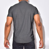 Men Co-Ords Men's Lining Striped Shirt Printed Short Sleeve