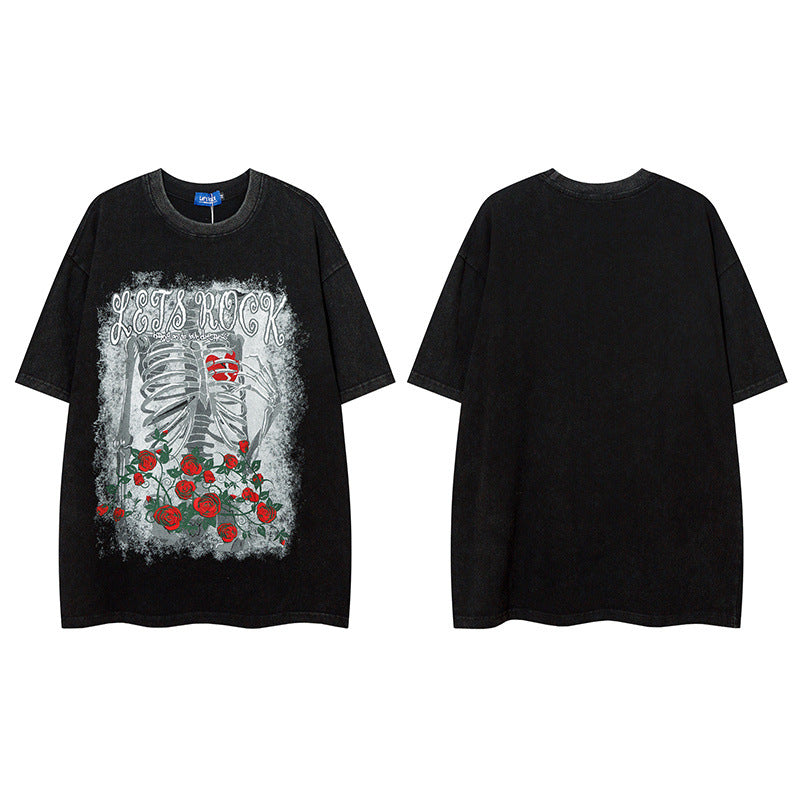 Men T Shirt Fashion Brand Dark Series Graffiti Short Sleeve T-shirt Hip Hop