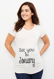 See You In May Print Announcement Pregnant T Shirt Mater