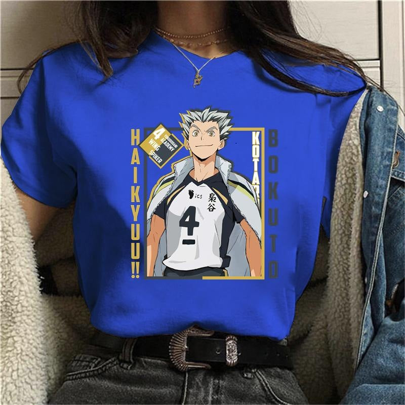 Anime Kotaro Bokuto Graphic Print T-Shirts Women