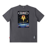 Men T Shirt Cartoon Printed Short-Sleeved T-shirt Men and Women Street Cotton Casual