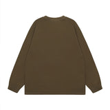 Men Long Sleeve Shirt Printed Long Sleeve Bottoming T-shirt Men and Women Vintage Basic All-Matching Long Sleeve