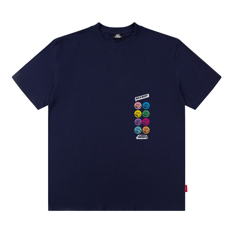 Men T Shirt Street Letter Print Short-Sleeve T-shirt Men's Loose Casual Couple